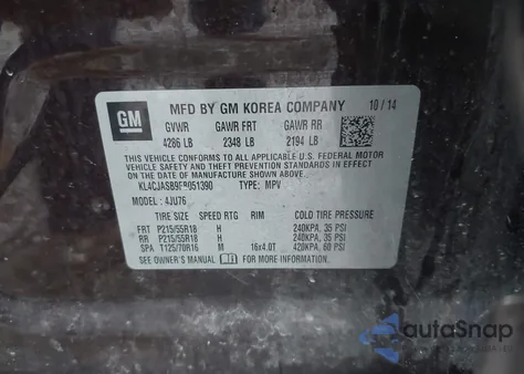 2015 Buick Encore from USA, damaged, VIN KL4CJASB9FB051390